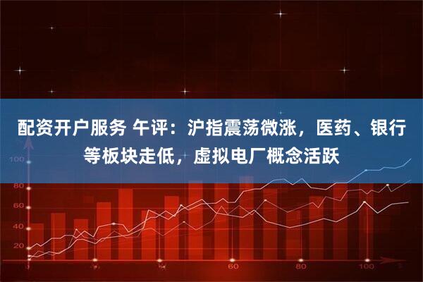 配资开户服务 午评：沪指震荡微涨，医药、银行等板块走低，虚拟电厂概念活跃